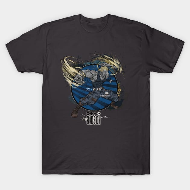 GUILE: SONIC BOOM - BLUE T-Shirt by JF Penworks